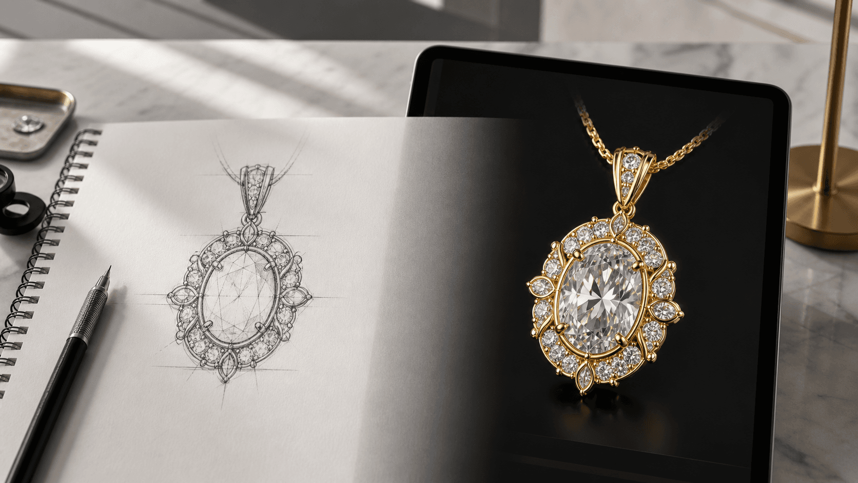 Sketch to render AI for jewelry ideas