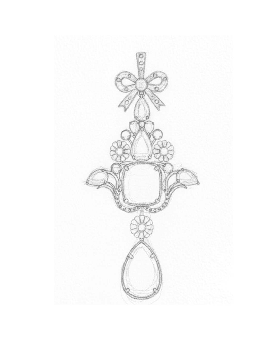 Initial jewellery sketch input for AI jewelry generator